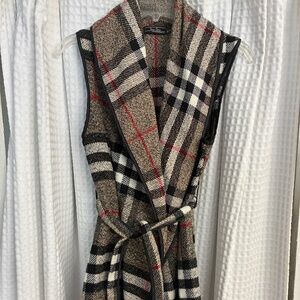 Uno Core Plaid Wrap Vest with Belt